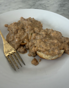 Boudin Sausage Biscuits & Gravy